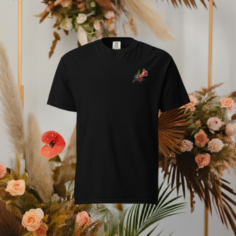 Boutonniere Embroidered Unisex Drool Absorbent T-shirt