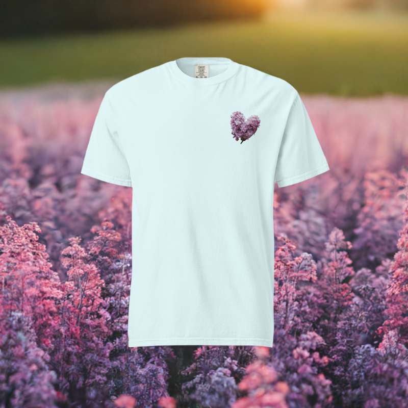 Lilac's Heart Embroidered  Unisex Regular-Fit T-Shirt