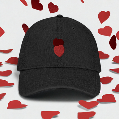 Heartleaf Embroidered Denim Hat