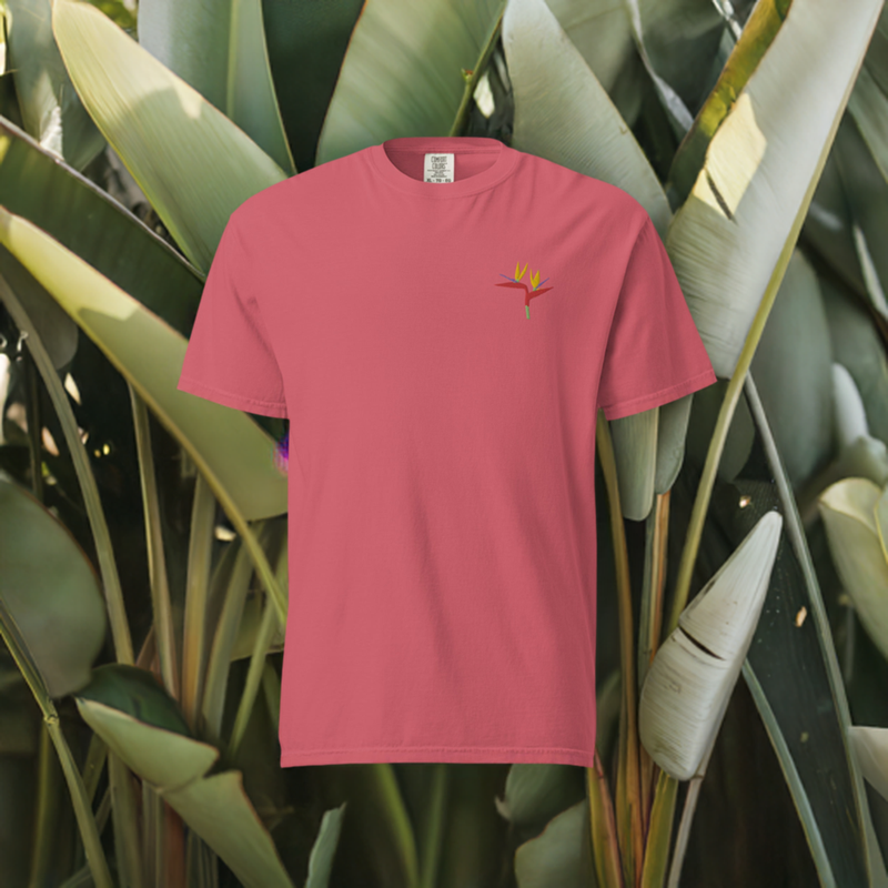 Bird of Paradise Embroidered Unisex Regular-Fit T-Shirt